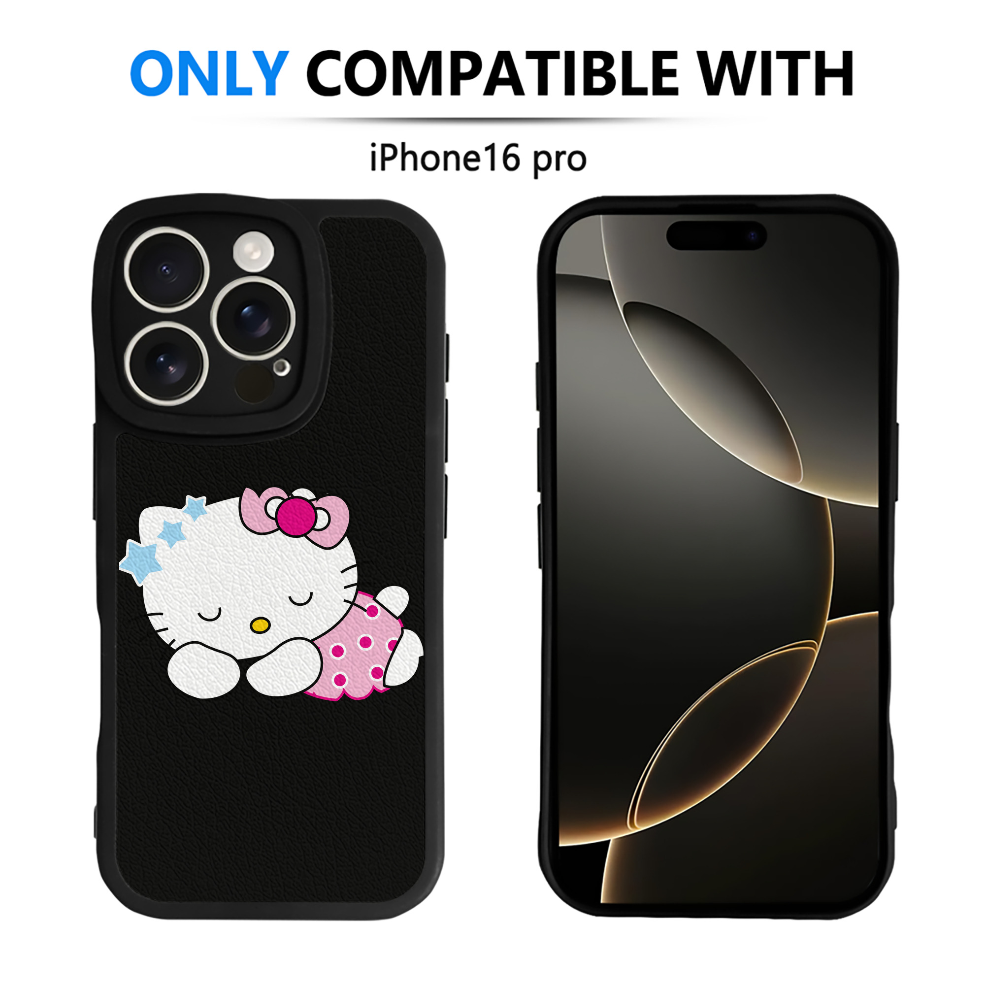 （画像用） Hello Kitty ハローキティ 【iPhone 16シリーズ対応】シリコンスマホケース（レザー調） 材質：シリコン